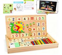 lenbest Giochi Montessori per la Matematica - Giochi Matematici con Conteggio - Giochi Bambini in Legno - Giochi Educativi Giochi Gioco Giocattoli Regalo Bambini Bambina 4 5 6 Anni Femmina Maschio