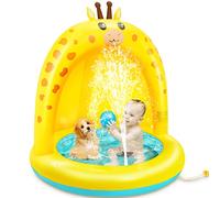 lenbest Piscina per Bambini - Piscina Gonfiabile Neonato Piccoli con Fondo Gonfiabile da Giardino e Copertura Parasole Spruzzo | Spruzzi Play Baby Pool Giocattoli Estivi per Bambini