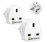 LENCENT 2 Pezzi Adattatore Presa Inglese a Spina Europea