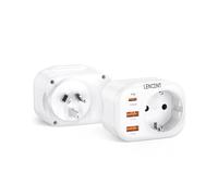 LENCENT 2 x adattatore spina Australia, adattatore Cina da viaggio con ricarica rapida QC3.0+PD20W, Europa Spagna Portogallo 2-Pin a 3-Pin AU per Australia, Cina, Nuova Zelanda, Argentina, Tipo I
