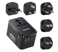 LENCENT 45W Adattatore da Viaggio Universale, Spina Tipo D/G/C/I/A