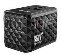 LENCENT 65W Adattatore Universale da Viaggio, Adattatore Presa con 2 USB-A & 3 USB-C, Caricatore Alimentazione Rapida per Telefono Cellulare, Laptop, Spina Internazionale per UK, EU, AUS, USA -Bianco