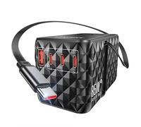 LENCENT 85W GaN Adattatore Universale da Viaggio con USB-C Retrattile, Presa Internazionale con 1 USB-A e 3 Tipo-C Ricarica Rapida, Spina Mondiale per IT a EU UK USA AUS