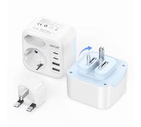 LENCENT Adattatore da viaggio combinato tipo D e tipo G con 2 connettori USB-C 2 USB-A, spina da viaggio pieghevole per Maldive Sri Lanka Tanzania Zanzibar Ghana presa da viaggio spina adattatore di