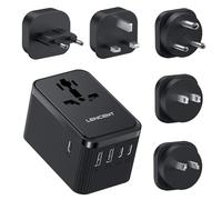 LENCENT Adattatore da Viaggio Tipo D, Spina da Muro per Viaggio in Tutto il Mondo, 30W Adattatore Universale con 3 USB C e 2 USB A, per USA Regno Unito Giappone Maldive Sri Lanka (Tipo A/C/D/G/I)