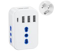 LENCENT Adattatore Presa Americana da Viaggio, Adattatore Spina Tipo B con 3 Presa IT & 4 USB, Presa US di Viaggio per America, Canada, Messico, Filippine, Tailandia, ecc. (Tipo B)