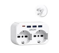 LENCENT Adattatore Presa Americana, Spina USA da Viaggio, 2 Prese IT e 3 USB e 1 USB-C, Adattatore Spina Tipo B per Viaggiare in Stati Uniti, Messico, Canada, Thailandia, ecc.