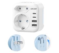 LENCENT Adattatore Presa Giappone da Viaggio, Adattatore EU a JP, Spina Pieghevole con Caricatore USB, Adattatore Spina Tipo A per Stati Uniti, Giappone, Canada, Messico, Thailandia