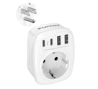 LENCENT Adattatore Presa USA da Viaggio, Presa Americana con 2 USB-C | e 2 USB-A Presa Europa a Spina Americana da 2 a 3 pin, Adattatore USA per Stati Uniti, Canada, Cuba, Messico, Spina Tipo B
