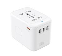LENCENT GAN 100W Adattatore da Viaggio Internazionale, Adattatore Presa Universale con 1 USB-A e 4 USB-C a Ricarica Rapida, Spina a Muro per Cellulare, Laptop, Tipo A/C/G/I (USA/UK/EU/AUS) -Bianco
