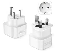 LENCENT Tipo D e Tipo G Combinazione Adattatore Spina, Adattatore da Viaggio 2-Pin Europa a 3 Pin per Maldive, Sri Lanka, Tanzania, Zanzibar, Africa, Dubai, Namibia, Ghana, India, Yemen, Ghana