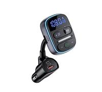 LENCENT Trasmettitore FM Bluetooth 5.0 per Auto, Adattatore Radio con Ricarica Rapida PD 30W & QC3.0, Chiamate a Mani Libere, Lettore MP3 Senza Fili per Auto, Supporto Scheda TF/Chiavetta USB