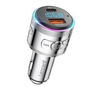 LENCENT Trasmettitore FM Bluetooth 5.3, PD 20W & QC 3.0 18W Ricarica Veloce, Adattatore Bluetooth per Auto, Wireless FM Radio, Cancellazione del Rumore, Chiamate in Vivavoce, Hi-Fi Musica, 7 Luci LED