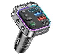 LENCENT Trasmettitore FM Bluetooth, Auto Radio Bluetooth 5.3 per Accendisigari,