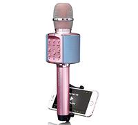 Lenco BMC-090 - Microfono karaoke - Bluetooth V4.2 - Con supporto per smartphone - 5 Watt RMS - Effetti di luce LED - Batteria integrata da 1200 mAh - Android e iOS - Rosa