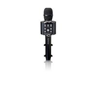 Lenco BMC-090 - Microfono per karaoke - Bluetooth V4.2 - Con supporto per smartphone - 5 Watt RMS - Effetti di illuminazione a LED - Batteria integrata da 1200 mAh - Android e iOS - nero