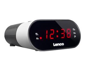 Lenco CR-07 Orologio FM PLL LED Nero Bianco 3 V CA/Batteria 6W 300g CR07 WHITE