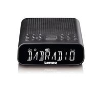 Lenco CR-606BK - Radiosveglia compatta con DAB+/FM, Bluetooth® 5.3, display LCD dimmerabile, doppia sveglia, funzione snooze, porta di ricarica USB e timer sleep - nero