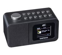 Lenco CR-625BK Radiosveglia con DAB+/FM, display a colori da 2,4", dimmerabile, doppio allarme, sleeptimer, funzione snooze, memoria 30 trasmettitori, AUX-In, nero