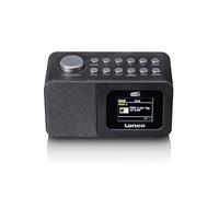Lenco CR-625BK Radiosveglia con DAB+/FM, display a colori da 2,4", dimmerabile, doppio allarme, sleeptimer, funzione snooze, memoria 30 trasmettitori, AUX-In, nero