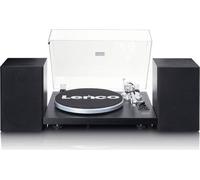 Lenco LS-500 Giradischi, Bluetooth, Lettore Vinile - Con altoparlanti esterni 2 x 30 W RMS - Trasmissione a cinghia - Auto stop - Preamplificatore - Mobile in MDF - Nero