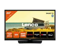 Lenco LED-2463BK - Smart TV Android da 24 pollici con adattatore per auto da 12 V, nero