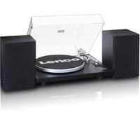 Lenco LS-500 Giradischi Hi-Fi con Bluetooth - Con altoparlanti esterni 2 x 30 W RMS - Trasmissione a cinghia - Auto stop - Preamplificatore - Mobile in MDF - Nero