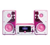 Lenco MC-020 Mini impianto audio domestico Rosa Bianco 10 W FM PLL Blu MC-020P