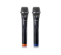 Lenco Set microfono wireless MCW-020 - microfoni wireless con ricevitore - spina da 6,5 mm - batteria integrata con 2000nAH - portata fino a 15 metri - 863,5 MHz - nero MCW-020BK