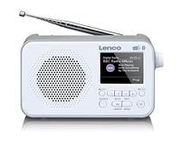 Lenco PDR-036 Radio portatile DAB+ - Bluetooth 5.0 - PLL FM Radio - 4 tasti di memoria - display a colori da 2,4 pollici - batteria integrata - orologio - sleep timer - bianco