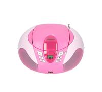 Lenco, Radio Portatile FM con Lettore CD / USB / MP3 e Schermo LCD, Rosa