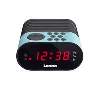 Lenco, Radio Sveglia FM PLL Doppia Sveglia con Display LED, Nero / Blu