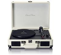 Lenco TT-115CR Giradischi - Valigetta Retro Portatile - Bluetooth 5.0 - Altoparlanti Integrati 2x2W - USB Recording - 33/45/78 RPM - RCA Out - AUX In - Crema