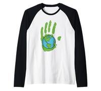 Lend A Hand - Earth Freedom Love World Peace, Uomini Donne Bambini Maglia con Maniche Raglan
