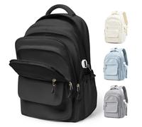 Lendolk Nero Zaino Scuola Università Superiore Media Uomo Donna, Zaini Ragazzo Ragazza Multitasche Leggero, Zainetto Tempo Libero Capiente Adolescente,Zaino PC 14 Pollici Impermeabile