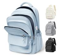 Lendolk Zaino Scuola Università Superiore Media Uomo Donna, Zaini Ragazzo Ragazza Multitasche Leggero, Zainetto Tempo Libero Capiente Adolescente,Zaino PC 14 Pollici Impermeabile(Viola)