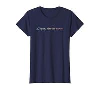 L'enfer C'Est Les autres - L'inferno è Altre Persone Maglietta, Donna, Navy, 3XL