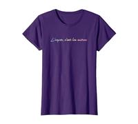 L'enfer C'Est Les autres - L'inferno è Altre Persone Maglietta, Donna, Viola, 3XL