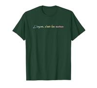 L'enfer C'Est Les autres - L'inferno è Altre Persone Maglietta, Uomo, Verde Foresta, S