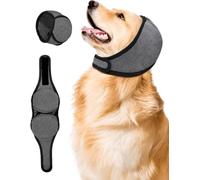 LENGAIJIN Paraorecchie per cani per protezione dal rumore, sollievo dall'ansia e cura delle orecchie (M), velcro regolabile, previene lesioni da scuotimento, impermeabile