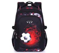 Lengender Borsa scuola studente ragazzo leggero decompressione cool calcio moda bambino zaino, Nero , 46*30*18cm