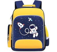 Lengender Zaino astronauta per bambini, borsa da scuola primaria nylon leggero impermeabile grande capacità (giallo)