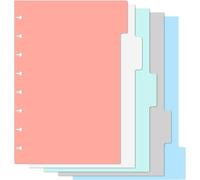 Lengxue Divisori per raccoglitori da 14 x 21,5 cm, divisori rilegati a disco per 8 fori, divisori vuoti per quaderni con rilegatura a disco, riunioni in ufficio