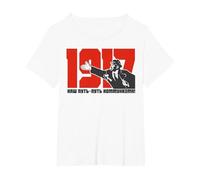 Lenin Marxismo Comunismo Socialismo URSS Maglietta, Donna Plus-Size, Bianco, 5X