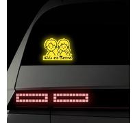Leniutor 1 adesivo per auto Kids On Board, adesivo riflettente ad alta intensità per bambini, decalcomania impermeabile di avvertimento di sicurezza per paraurti e finestrini (giallo)