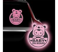 Leniutor Baby On Board Sticker per auto Carino Koala ad alta intensità riflettente impermeabile in vinile per auto per bambini in auto cartello di sicurezza per finestrini auto adesivo