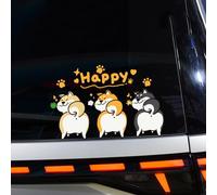 Leniutor Divertenti adesivi per finestrini auto, con scritta "Shiba Inu", simpatici, double face, per auto, finestre, paraurti, pareti, parabrezza (cuccioli)