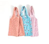 LENJKYYO 3 pezzi borsa della spesa pieghevole, borsa della spesa in tessuto riutilizzabile, riutilizzabile, borsa pieghevole leggera ad asciugatura rapida per la spesa