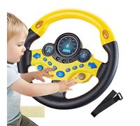 Lenkradspielzeug - Autofahrsimulator, Babyfahrer mit Geräuschen | mit Lichtern, Lenk -C -Lenkn mit Lichtern, Autofahrsimulator Kleinkind/Kinder, Gelb