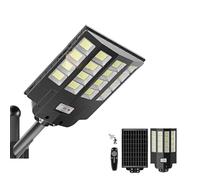 Lenlun 1600W Lampione Solare Led Esterno, 7000K Faretti solari a Led da Esterno con Sensore Movimento, IP66 Impermeabile Luci Solari da Giardino con Telecomando per Cortili, Vialetti, Stradale